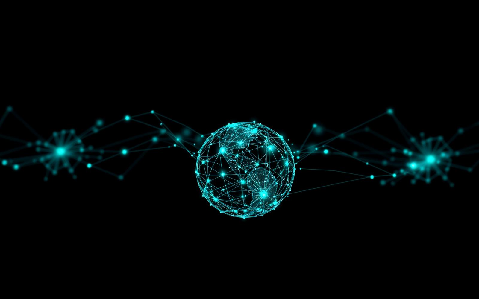 Red neuronal representando inteligencia artificial y conocimiento conectado
